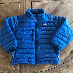 Patagonia kids down sweater in blue - 4T